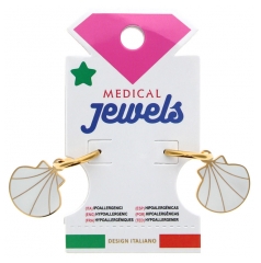 Medical Jewels Boucles d'Oreilles Hypoallergéniques Pendentif Coquillage Doré