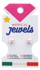 Medical Jewels Boucles d'Oreilles Hypoallergéniques Perle Rose 6 mm