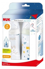 NUK First Choice + Day & Night 2 Feeding Bottles 300 ml 0-6 Months
