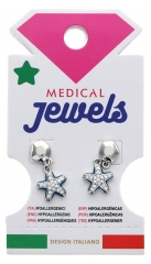 Medical Jewels Pendientes Hipoalergénicos Colgante Estrella de Mar Plateada