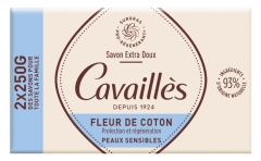 Rogé Cavaillès Savon Extra Doux Fleur de Coton Lot de 2 x 250 g