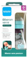 MAM Biberon di Vetro 170 ml Tettarella di Seta da 0 Mesi in su - Modello:  Orso