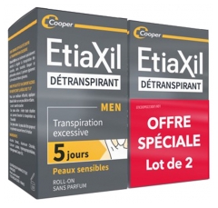 Etiaxil Détranspirant Men Peaux Sensibles Roll-On Lot 2 x 15 ml