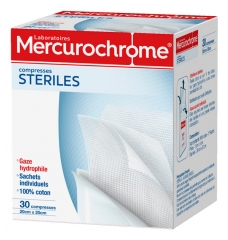 Mercurochrome 30 Compresses Stériles Coton