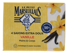 Le Petit Marseillais Mydło Ekstra łagodne Waniliowe 4 x 100 g