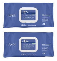 Uriage 1st Cleansing Water Wipes Pack of 2 x 70 Wipes