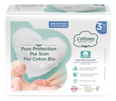 Cottony Nappies with Organic Cotton 32 Nappies Size 3 (4-9kg)