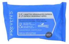 Preven's Lingettes Déodorantes Express 15 Lingettes