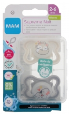 MAM Supreme Night 2 Silicone Soothers 2-6 Months Model: Cloud and Hedg