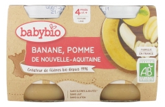 Babybio Banane Apfel 4 Monate und + Bio 2 Töpfe à 130 g