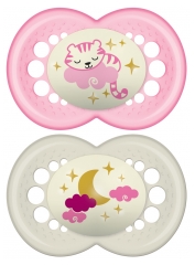 MAM 2 Sucettes Nuit Silicone 6 Mois et +