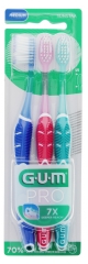 GUM PRO Spazzolino Medio Confezione Trio