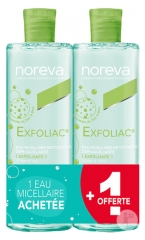 Noreva Exfoliac Mizellares Reinigungswasser 2 x 400 ml Packung, Davon 400 ml Geschenkt