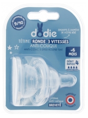 Dodie 2 Apvalūs 3 Greičių Anti-Koliu Žindukai Storiems Skysčiams + 6 Mėn.