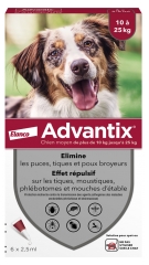 Advantix Średni Pies 10 do 25 kg 6 Pipetek