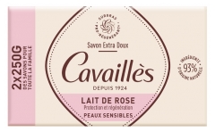 Rogé Cavaillès Extra Mild Rose Milk Soap Set of 2 x 250 g