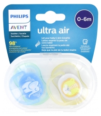 Avent Ultra Air 2 Sucettes Orthodontiques Silicone 0-6 Mois
