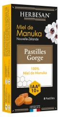 Herbesan Miel de Manuka Pastilles Gorges 100% Miel IAA 10+ 8 Pastilles
