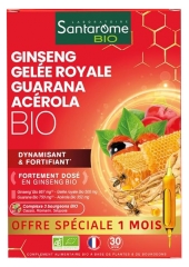 Santarome Organic Ginseng Royal Jelly Guarana Acerola Organic 30 Phials