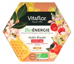 Vitaflor Gelée Royale Bio 1000 mg Énergie+ 20 Ampoules