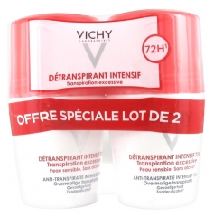 Vichy Détranspirant Intensif 72H Transpiration Excessive Lot de 2 x 50 ml