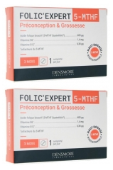 Densmore Folic'Expert 5-MTHF Préconception &amp; Grossesse Lot de 2 x 90 Comprimés