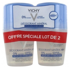 Vichy Déodorant Minéral 48H Roll-On Lot de 2 x 50 ml