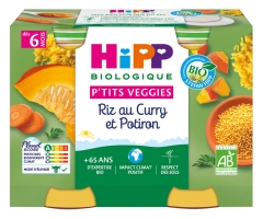 HiPP P'tits Veggies Reis mit Curry und Kürbis aus 6 Monaten Bio 2 Töpfe