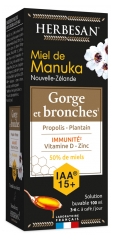 Herbesan Miel de Manuka Solution Buvable Gorges et Bronches IAA 15+ 100 ml