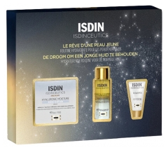 Isdin Isdinceutics Coffret Prevent Hyaluronic Moisture Peau Normale à Sèche 50 g + Routine Hydratante Peaux Normales Offerte