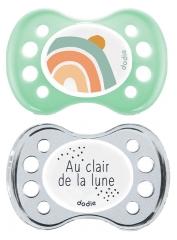 Dodie Sucettes Physiologique Silicone 0-6 Mois Nuit Clair de Lune P39