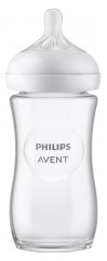 Avent Natural Response Glass Baby Bottle 240ml 1 Month and +