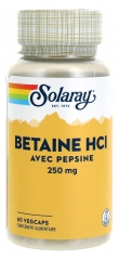 Solaray Betains HCl ar Pepsīnu 250 mg 60 Augu Kapsulas