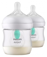 Avent Natural Response 2 Baby Bottles With AirFree Valve 125ml 0 Months and +