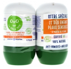 Poupina Organiczny Dezodorant do Skóry Wrażliwej z Kwiatem Pomarańczy Zestaw 2 x 50 ml