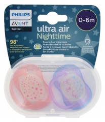 Avent Ultra Air Night 2 Kieferorthopädische Schnuller 0-6 Monate