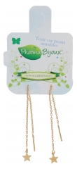 Pharma Bijoux Hypoallergenic Earrings Gold-Plated Star Chain 80 mm