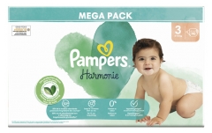 Couches Harmonie PAMPERS Taille 3 pour bébé de 6 - 10kg origine végétale