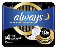 Always Ultra Secure Night 9 Towels Size 4