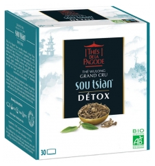 Thés de la Pagode Sou Tsian Wulong Grand Cru Organic Detox Tea 30 Bolsitas