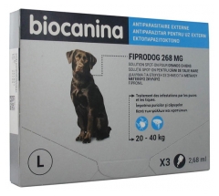 Biocanina Fiprodog 268 mg Spot-On Solution Große Hunde 3 Pipetten mit 2,68 ml Inhalt