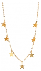 Pharma Bijoux Hypoallergenic Gold-Plated 7-Star Necklace 36/42 cm