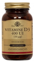 Solgar D3 vitamīns 400 SV (10 &micro;g) 100 kapsulas