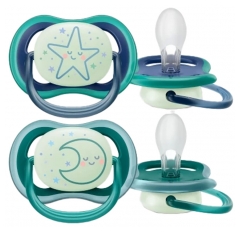 Avent 2 Soothers Ultra Air Night 6-18 Months