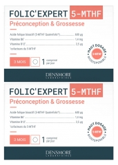 Densmore Folic'Expert 5-MTHF Préconception &amp; Grossesse Lot de 2 x 90 Comprimés