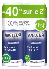 Weleda Vyri&scaron;kas Dezodorantas Rutulinis 24H rinkinys 2 x 50 ml