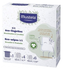 Mustela Öko-Wischtücher Waschnetz-Set + 10 Tücher