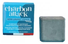 Lamazuna Charbon Attack Soin Lavant Visage Solide Charbon Attack 28 ml