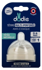 Tetina Anti-Colici cu Multi-Perforații Debit Lent 0-6 Luni Dodie