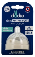 Dodie Multi-Perforated Anti-Colic Teat Rapid Flow 6 Months and +